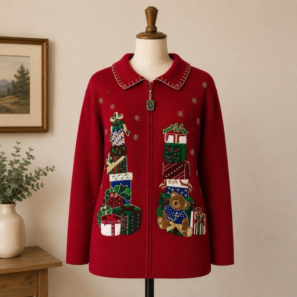 Vintage Red Head (Bass Pro) Christmas Ugly Party Sweater Medium